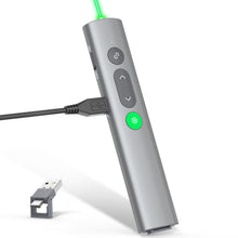 Load image into Gallery viewer, Presentation Clickers for PowerPoint Presentations, [Aluminum Alloy] + [2 in 1 USB C/A] PowerPoint Clicker with Laser Pointer Wireless Presenter PPT Slide Remote Control Clicker for Mac, Computer