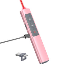 Load image into Gallery viewer, Pink Presentation Clicker for PowerPoint Presentations, Wireless Presenter PowerPoint Clicker with Red Light, [Aluminum Alloy] PPT Slideshow Remote Clicker for Mac, Computer