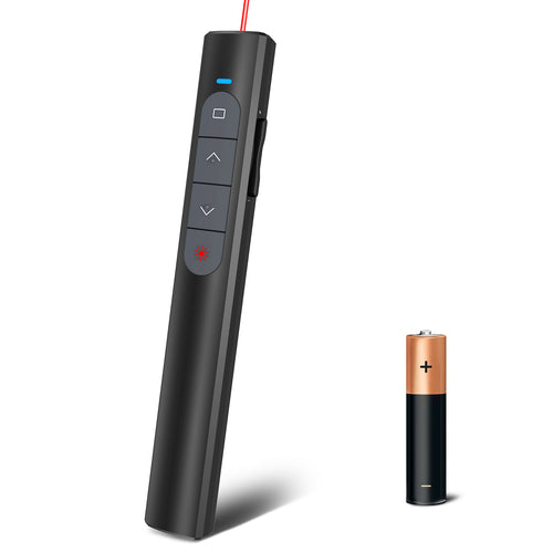 Presentation Clicker Wireless Presenter Remote, PowerPoint Clicker Computer Clicker with Red Light, Clickers for PowerPoint Presentations Slide Advancer with Volume Control for Mac/Laptop/Computer