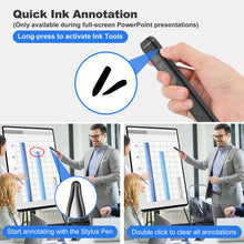 Load image into Gallery viewer, Presentation Clicker with Stylus Pen for Touch Screen, Clicker for Powerpoint Presentations, Computer Wireless Presenter Powerpoint Clicker with Laser Pointer for Presentations Remote Smartboard