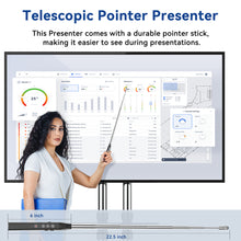 Load image into Gallery viewer, Wireless Presentation Clicker with Telescopic Pointer, Rechargeable Presenter Remote with Touch Screen Stylus, Powerpoint Clicker with Laser Pointer for Presentations, Red Light