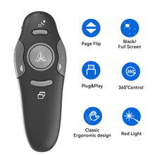 Load image into Gallery viewer, Wireless Presenter Remote, PowerPoint Clicker with Laser Pointer, USB Slide Clicker for Computer &amp; Laptop