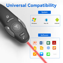 Load image into Gallery viewer, Wireless Presenter Remote, PowerPoint Clicker with Laser Pointer, USB Slide Clicker for Computer &amp; Laptop