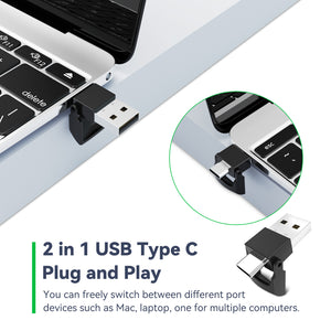 [2 in 1 USB C/A] Presentation Clickers, Powerpoint Clicker Wireless Presenter Remote, Presentation Pointer with Green Light PPT Slideshow Advancer Remote Control Slide Clicker for Mac, Computer