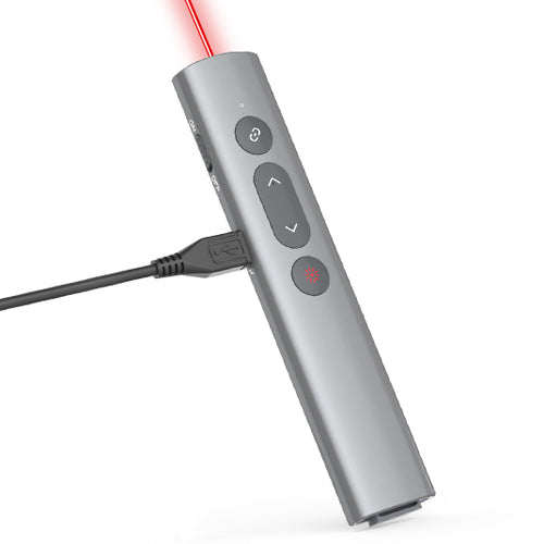 [Aluminum Alloy] + [2 in 1 USB C/A] Presentation Clickers for PowerPoint Presentations, PowerPoint Clicker with Laser Pointer Wireless Presenter PPT Slide Remote Control Computer Clicker for Mac