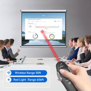 Wireless Presenter Remote, PowerPoint Clicker with Laser Pointer, USB Slide Clicker for Computer & Laptop