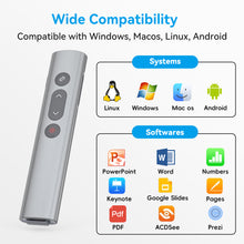 Load image into Gallery viewer, [Aluminum Alloy] + [2 in 1 USB C/A] Presentation Clickers for PowerPoint Presentations, PowerPoint Clicker with Laser Pointer Wireless Presenter PPT Slide Remote Control Computer Clicker for Mac