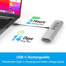 Load image into Gallery viewer, [Aluminum Alloy] + [2 in 1 USB C/A] Presentation Clickers for PowerPoint Presentations, PowerPoint Clicker with Laser Pointer Wireless Presenter PPT Slide Remote Control Computer Clicker for Mac