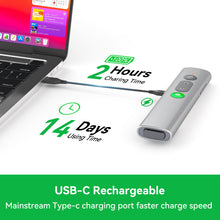 Load image into Gallery viewer, Presentation Clickers for PowerPoint Presentations, [Aluminum Alloy] + [2 in 1 USB C/A] PowerPoint Clicker with Laser Pointer Wireless Presenter PPT Slide Remote Control Clicker for Mac, Computer