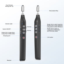 Load image into Gallery viewer, Wireless Presentation Clicker with Telescopic Pointer, Rechargeable Presenter Remote with Touch Screen Stylus, Powerpoint Clicker with Laser Pointer for Presentations, Red Light