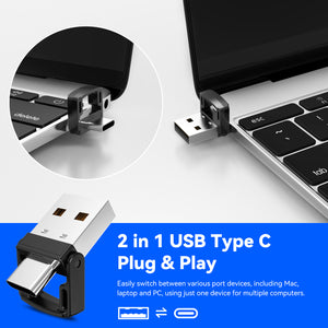 Presentation Clicker for PowerPoint Presentations, 2 in 1 USB Type C Powerpoint Clicker Wireless Presenter Remote with Volume Control, Computer Clicker USB Clicker for Windows/MacBook